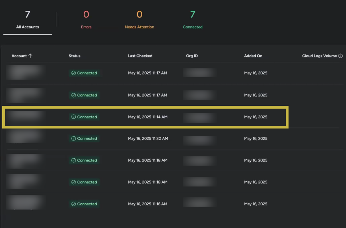 Automatic Cloud Account Onboarding Verify